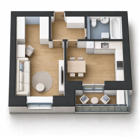 Планировка 35,66 м²