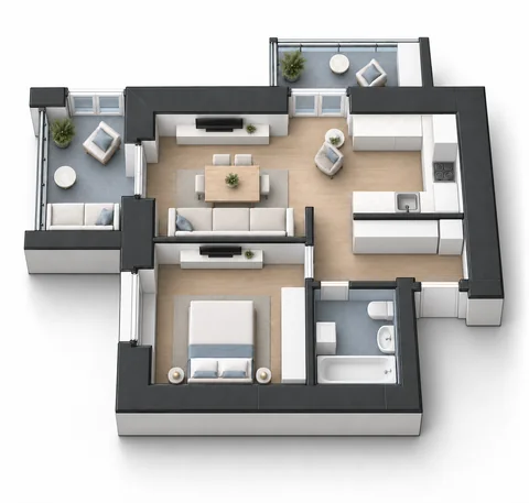 Планировка 41,37 м²