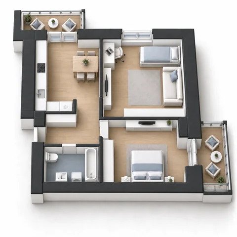 Планировка 52,55 м²