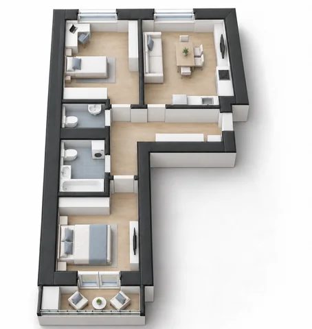 Планировка 58,15 м²