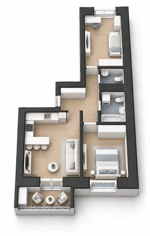Планировка 58,56 м²